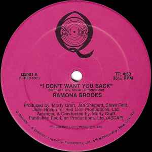 Ramona Brooks - I Don't Want You Back album cover