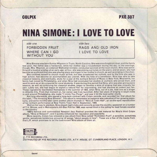 ladda ner album Nina Simone - I Love To Love