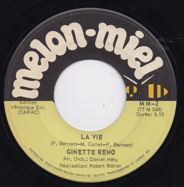 Ginette Reno – La Vie (1977, Vinyl) - Discogs