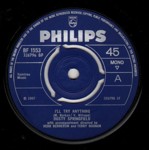 Dusty Springfield – I'll Try Anything (1967, 3 Prong Centre, Vinyl) -  Discogs