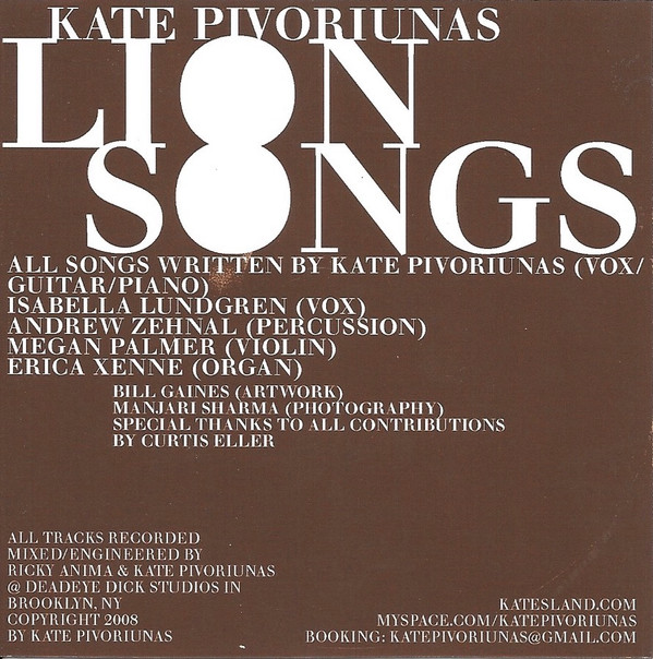 télécharger l'album Kate Pivoriunas - Lion Songs