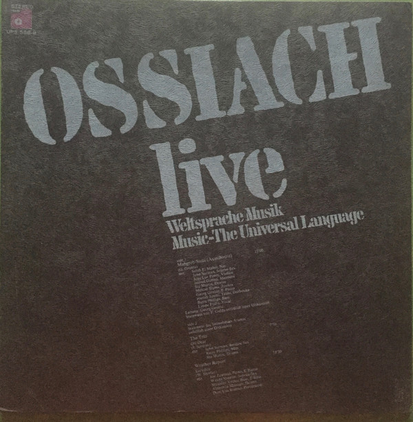 lataa albumi Various - Ossiach Live