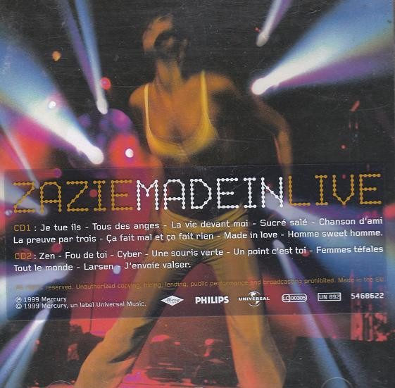 Zazie - Made In Live | Mercury (5468622) - 7