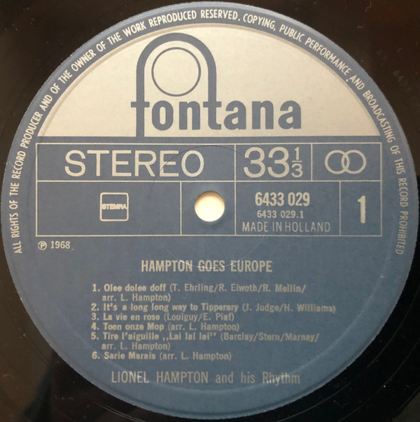 Album herunterladen Lionel Hampton And His Rhythm - Hampton Goes Europe