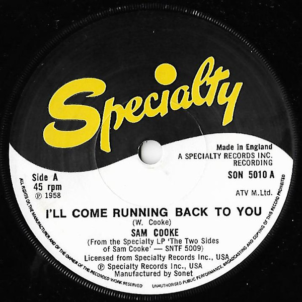 Sam Cooke I ll Come Running Back To You Happy In Love 1972