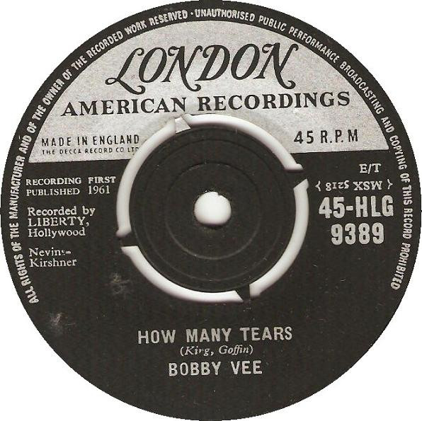 Bobby Vee – How Many Tears / Baby Face (1961, Vinyl) - Discogs