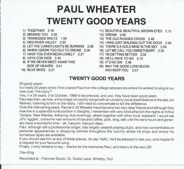 télécharger l'album Paul Wheater - Twenty Good Years