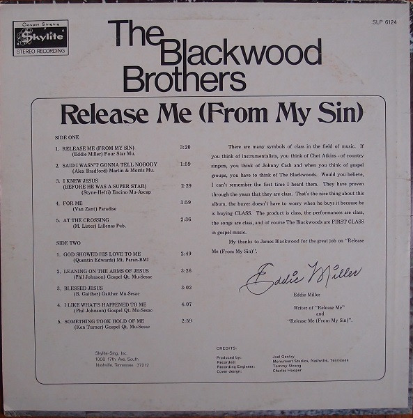 Album herunterladen The Blackwood Brothers - Release Me From My Sin