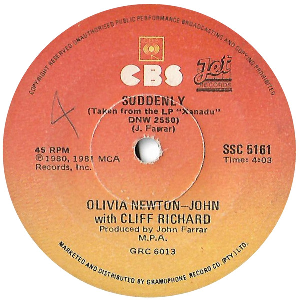 Olivia Newton-John And Cliff Richard - Suddenly | Releases | Discogs