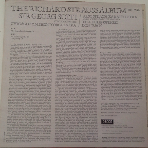 ladda ner album Richard Strauss Sir Georg Solti, Chicago Symphony Orchestra - Sir George Solti Conducts The Richard Strauss Album