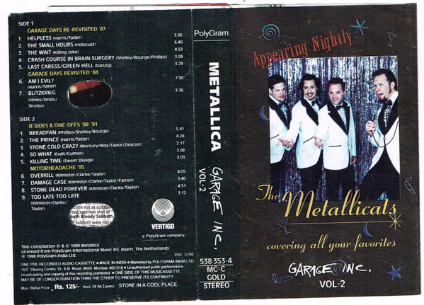 Metallica – Garage Inc. Vol. 2 (1998, Cassette) - Discogs