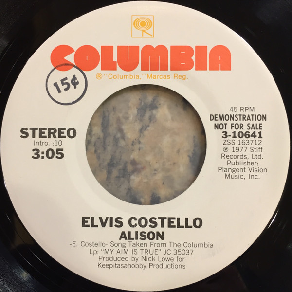 Elvis Costello – Alison (1977, Vinyl) - Discogs