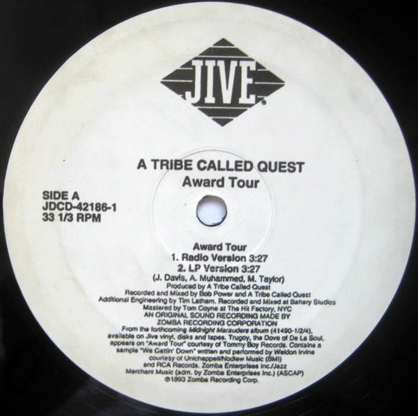 A Tribe Called Quest – Award Tour (1993, Vinyl) - Discogs