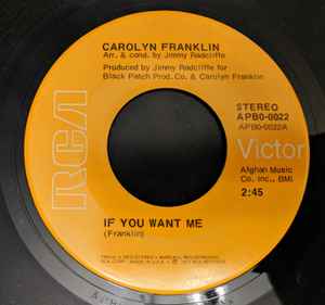 Carolyn Franklin - If You Want Me / You Are Everything album cover