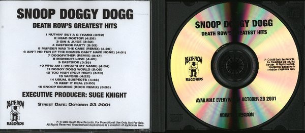 Death Row's Snoop Doggy Dogg Greatest Hits (2001, CD) - Discogs