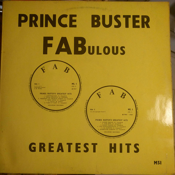 Prince Buster – Fabulous Greatest Hits (Vinyl) - Discogs