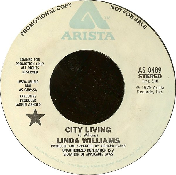 Linda Williams – City Living / Loving You Forever (1979, Vinyl 