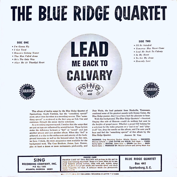 baixar álbum The Blue Ridge Quartet - Lead Me Back To Calvary
