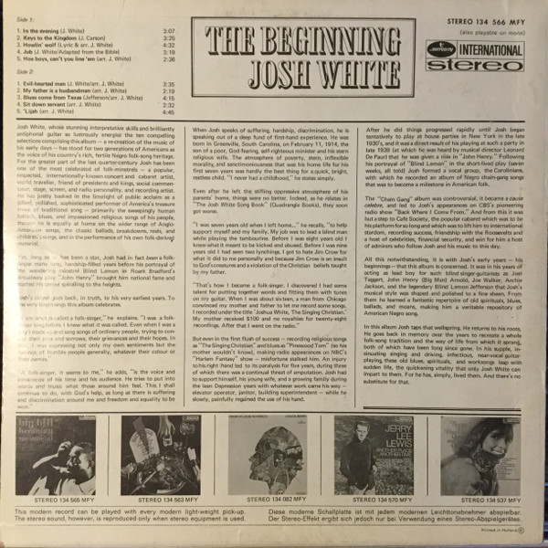 last ned album Josh White - The Beginning