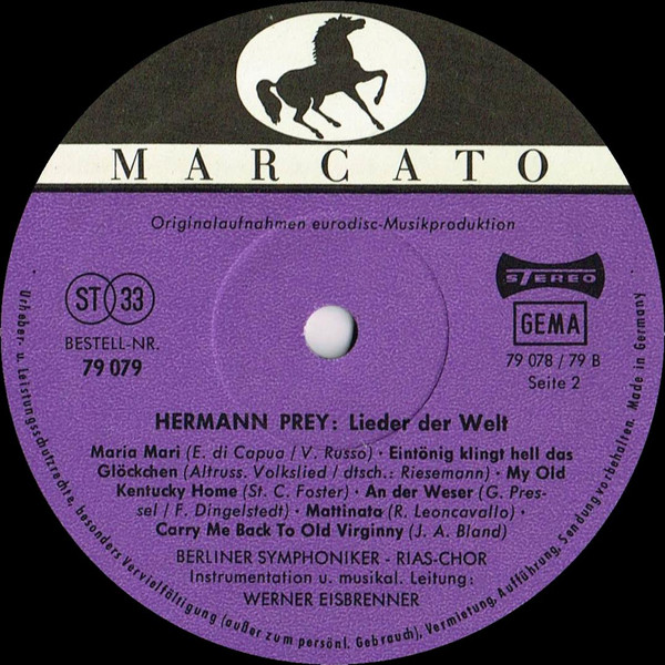 descargar álbum Hermann Prey - Lieder Der Welt