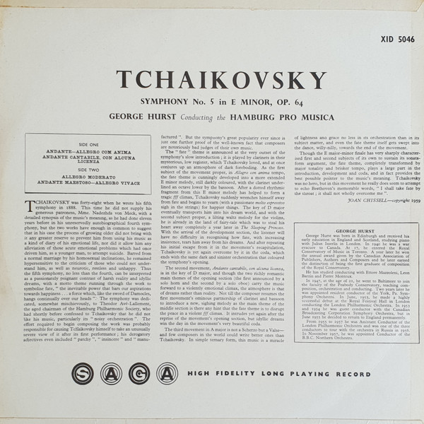 Album herunterladen Tchaikovsky George Hurst Conducting The Hamburg Pro Musica - Fifth Symphony In E Minor Op 64