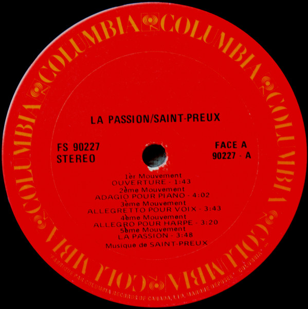 Saint-Preux - La Passion | Columbia (FS 90227) - 3