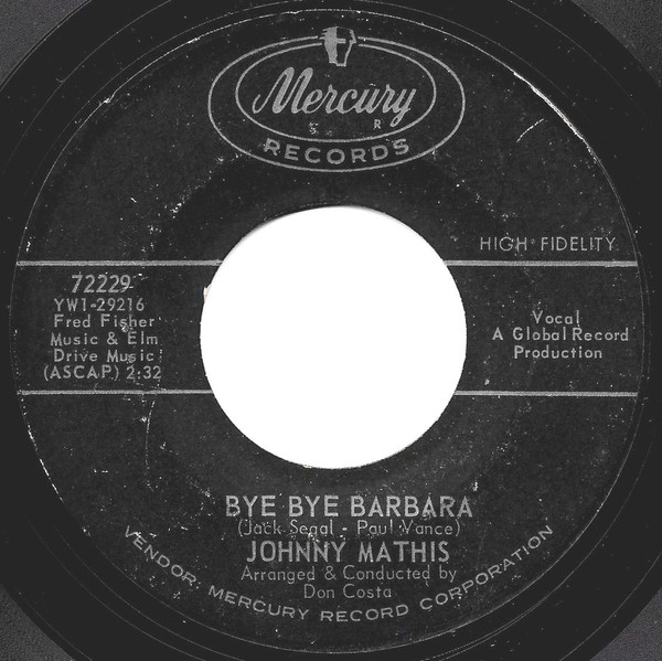 ladda ner album Johnny Mathis - Bye Bye Barbara A Great Night For Crying