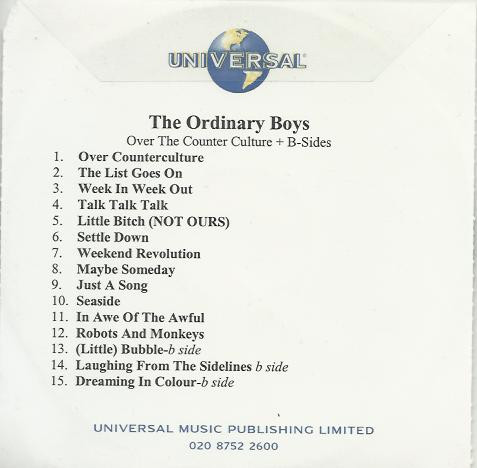 The Ordinary Boys – Over The Counter Culture (2004, CDr) - Discogs