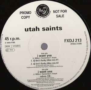 Utah Saints – I Want You (1993, Vinyl) - Discogs