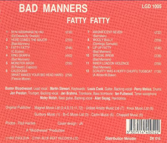 descargar álbum Bad Manners - Fatty Fatty