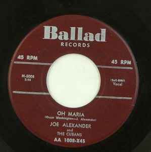 Joe Alexander And The Cubans - Oh Maria album cover