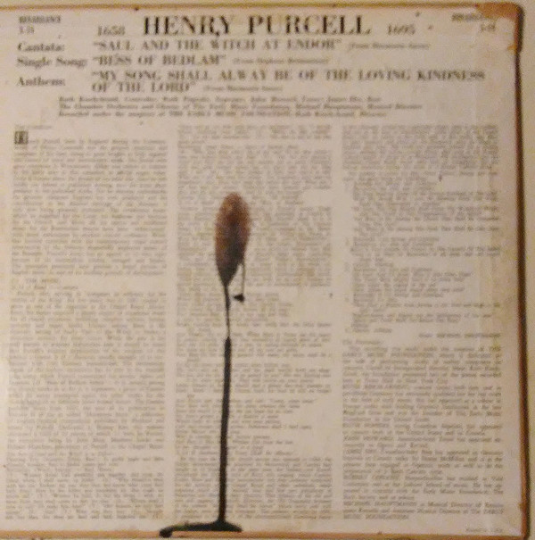 ladda ner album Henry Purcell, The Early Music Foundation, Michael Hauptmann, Ruth KischArndt - 1658 Henry Purcell 1695