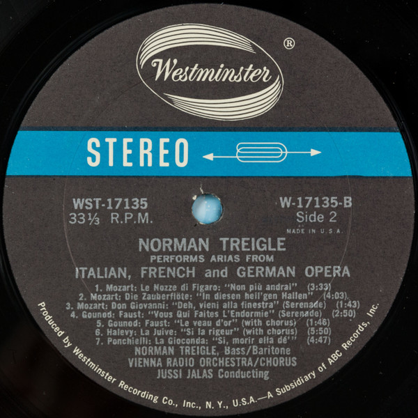 lataa albumi Norman Treigle, Vienna Radio Orchestra Chorus, Jussi Jalas - Norman Treigle Performs BassBaritone Arias From Italian French German Opera