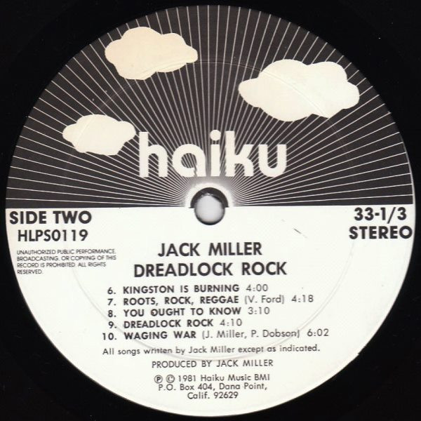 Album herunterladen Jack Miller - Dreadlock Rock