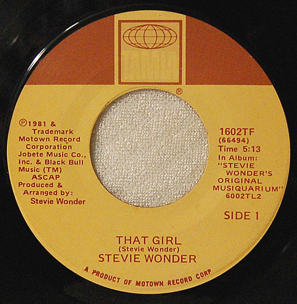 Stevie Wonder – That Girl (1982, Vinyl) - Discogs