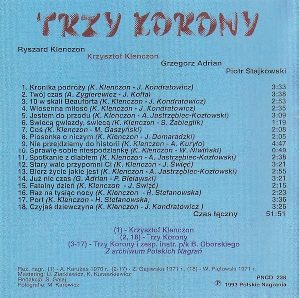 ladda ner album Trzy Korony - Trzy Korony I Krzysztof Klenczon