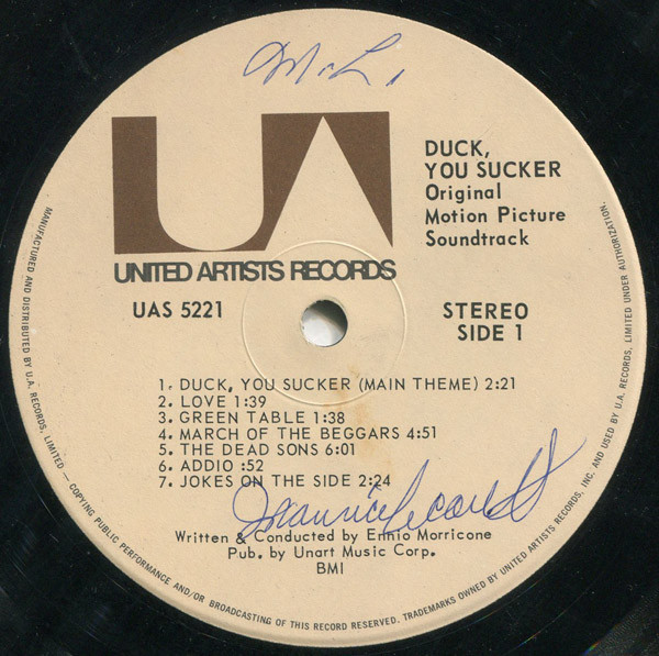 Ennio Morricone - Duck, You Sucker (Original Motion Picture Soundtrack) | United Artists Records (UAS 5221) - 4