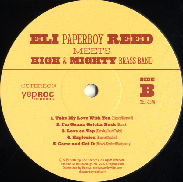 Eli Paperboy Reed Meets High & Mighty Brass Band - Eli Paperboy Reed Meets High & Mighty Brass Band | Yep Roc Records (YEP-2574) - 4