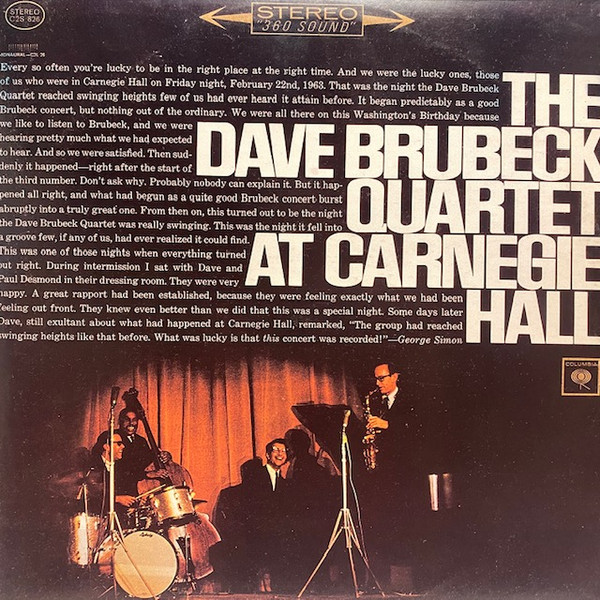 The Dave Brubeck Quartet – At Carnegie Hall (Vinyl) - Discogs