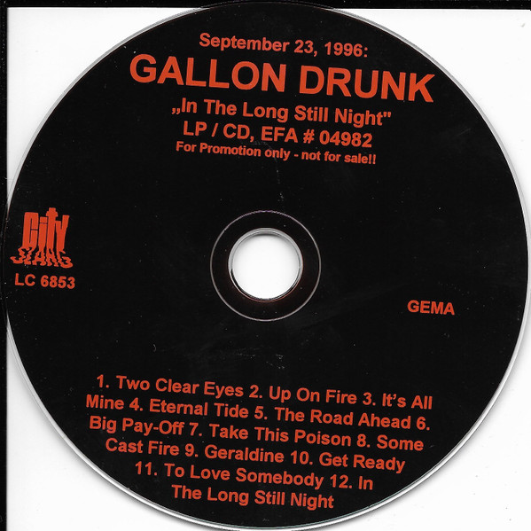 Gallon Drunk – In The Long Still Night (1996, CD) - Discogs