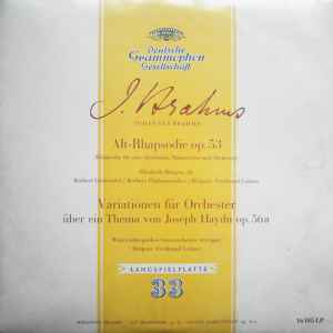 Johannes Brahms - Alt-Rhapsodie Op. 53 - Variationen Für Orchester Über Ein Thema Von Joseph Haydn Op. 56a album cover