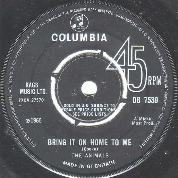 The Animals – Bring It On Home To Me (1965, Vinyl) - Discogs