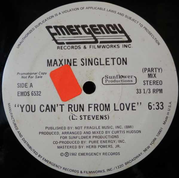 Maxine Singleton – You Can't Run From Love (1983, Vinyl) - Discogs