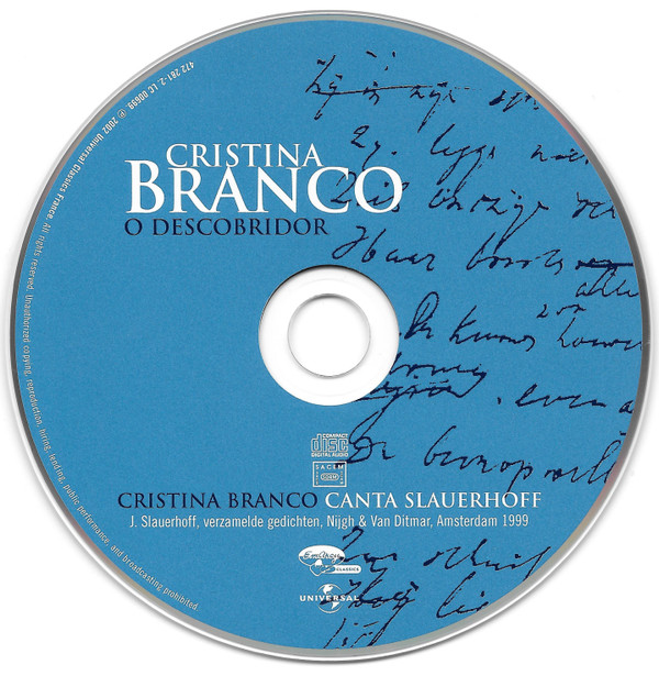 lataa albumi Cristina Branco - O Descobridor Cristina Branco Canta Slauerhoff
