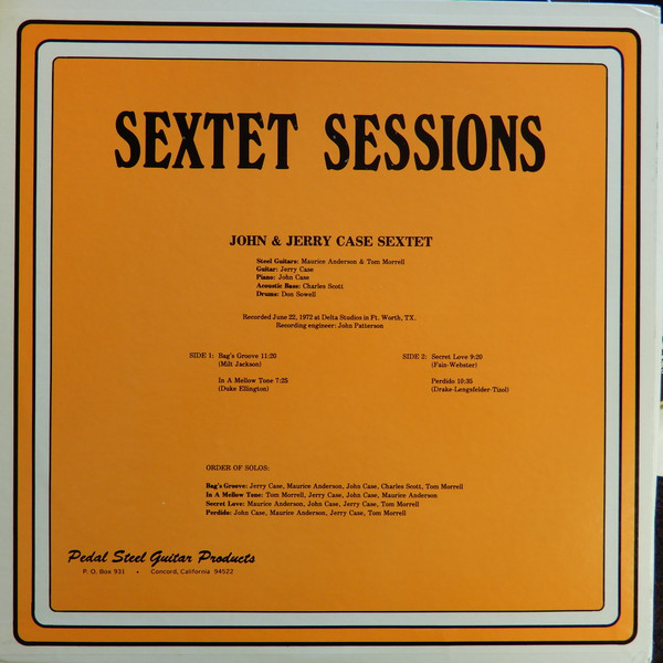 télécharger l'album John & Jerry Case, Maurice Anderson , Tommy Morrell - Sextet Sessions