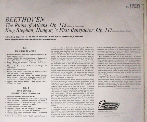 last ned album Beethoven - The Ruins Of Athens Op113 King Stephan Hungarys First Benefactor Op 117