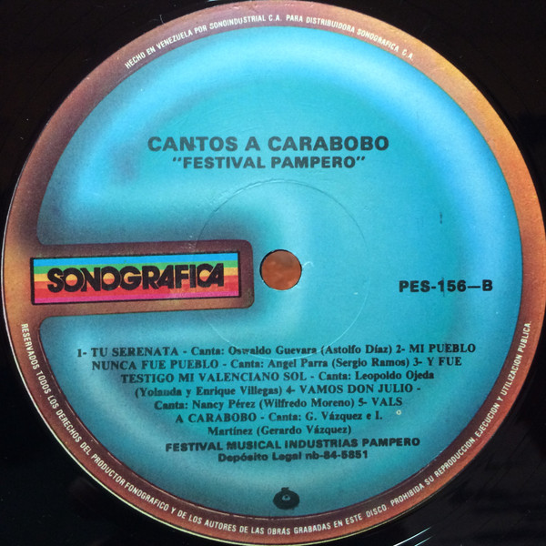télécharger l'album Various - Cantos A Carabobo Festival Pampero