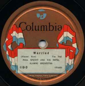 Paul Specht And His Orchestra - Worried / What'll I Do? album cover