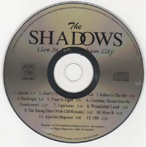 télécharger l'album The Shadows - Live In Birmingham City