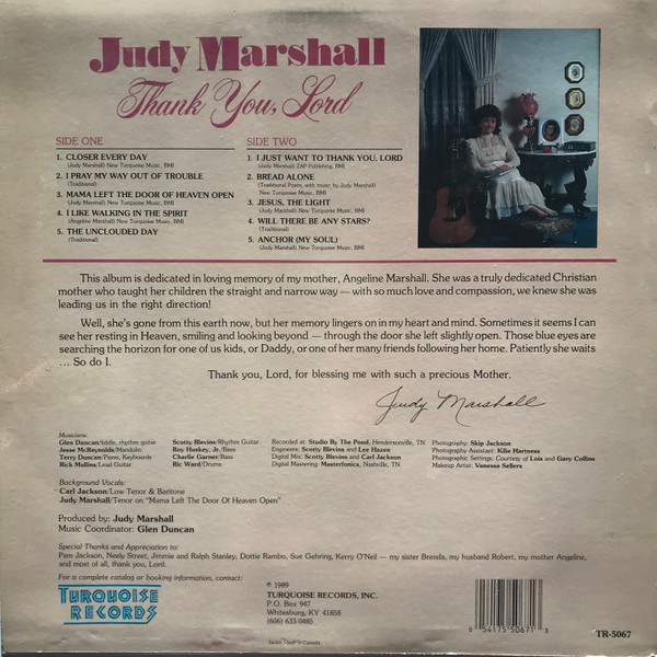 baixar álbum Judy Marshall - Thank You Lord